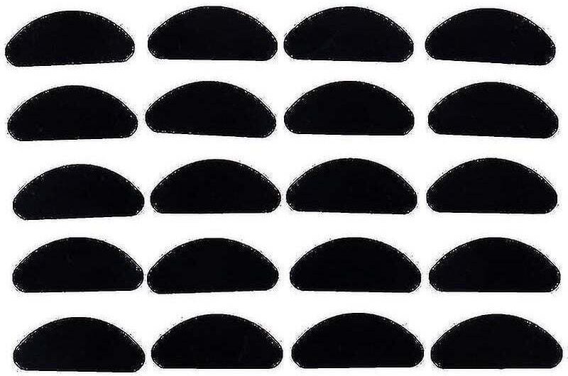 Packung mit 20 selbstklebenden Silikon-Nasenpads für Brillen, rutschfest, dünn und weiß