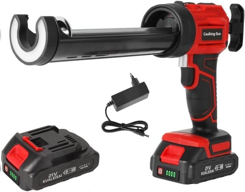 Elektrische Silikonpistole für Makita 18V, 1500mAh Akku, Silikonpistole mit LED, 4 Geschwindigkeitsstufen, 300ml Dichtmi...