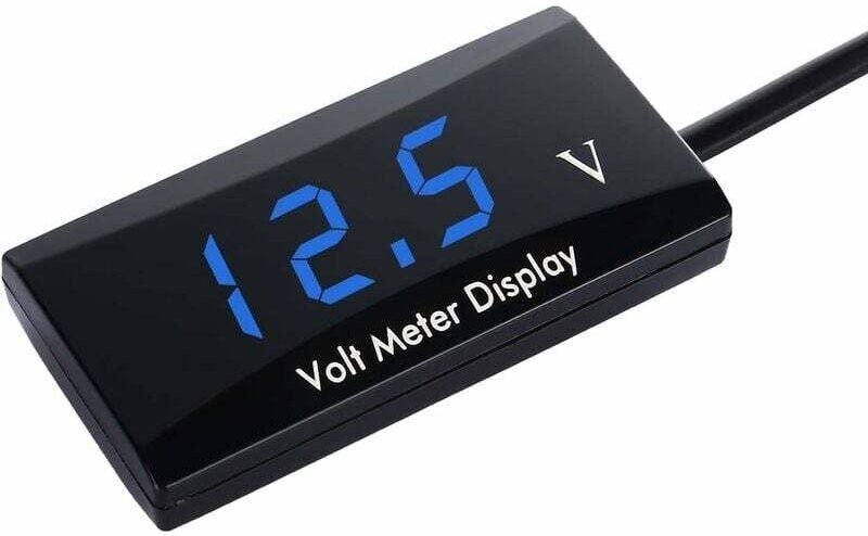12V Auto Digital Voltmeter Wasserdicht DC 12V LED Voltmeter für Auto Motorrad Spannung Voltmeter Messgerät (blaue LED)