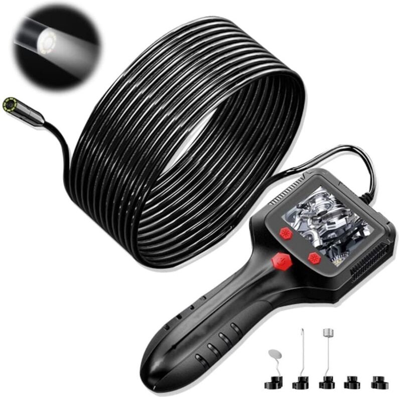 1080P HD-Endoskop, Industrie-Inspektionskamera IP67 mit 2,4-Zoll-IPS-Bildschirm, LED-Leuchten, 8/5,5-mm-Kanal-Endoskop m...