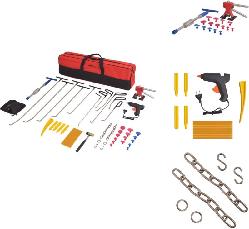 50-tlg. Ausbeulwerkzeug-Set Edelstahl - Dellen Reparatur - Autolackschutz - Ausbeuler - Blech Reparatur - Kratzerentfern...