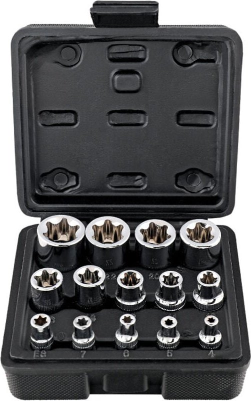 Gabrielle - 14-teiliger E-Torx-Steckschlüsselsatz, E4-E24-Autoreparaturwerkzeug-Kombinationssatz