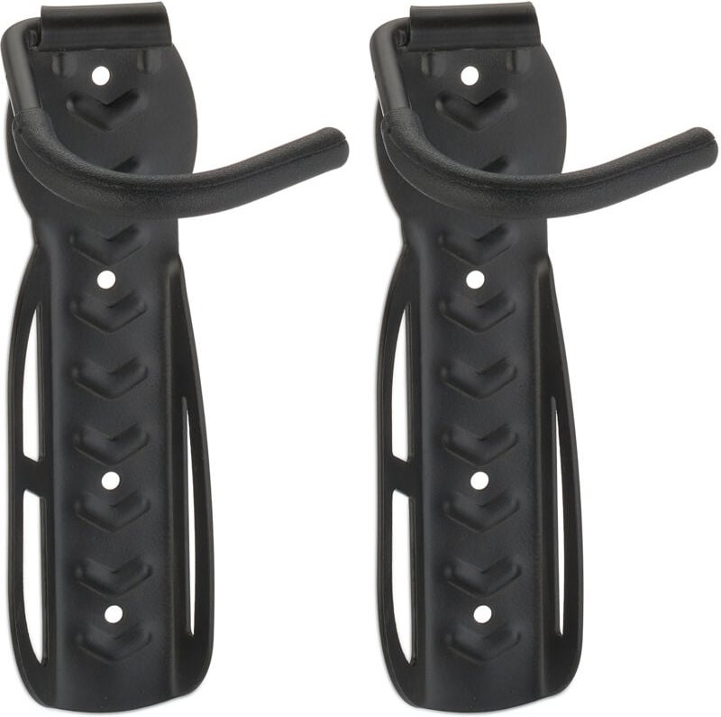 Relaxdays - Fahrradhalterung 2er Set, Fahrrad Wandhalterung, Zum Aufhängen, schwarz