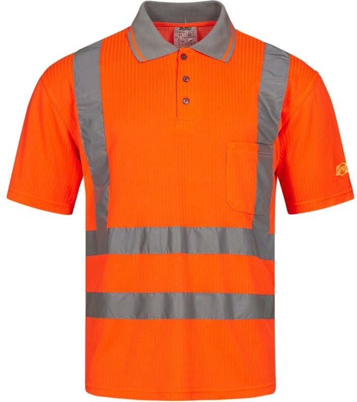 Gr .4XL (70/72) CARLOS UV-WARNSCHUTZ-POLOSHIRT ORANGE orange CARLOS HIGH VIS
