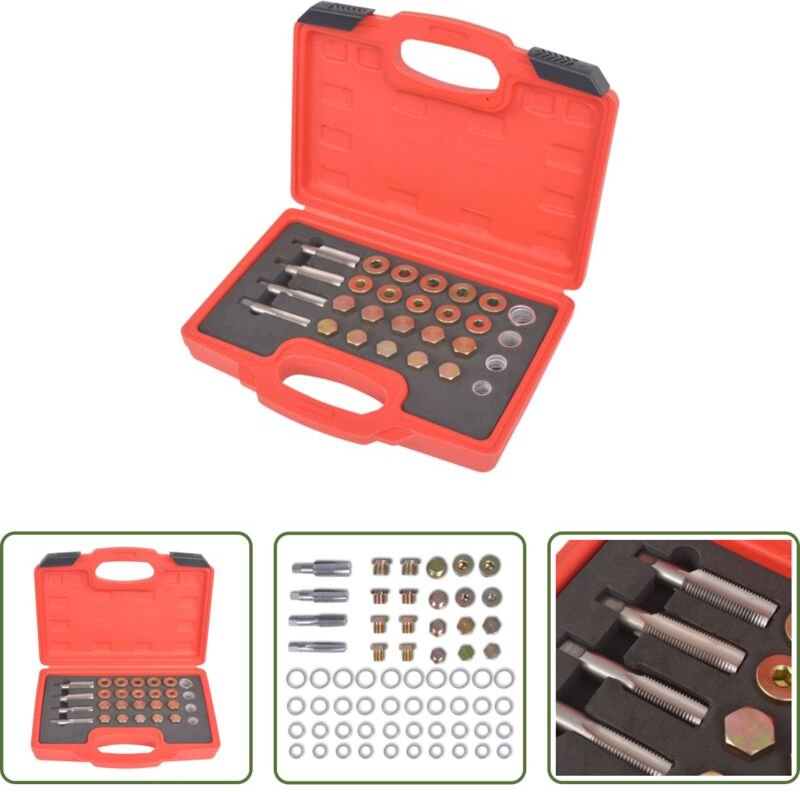 Gewindebohrer - 64-tlg. Reparatursatz Ölablassschrauben M13 M15 M17 M20