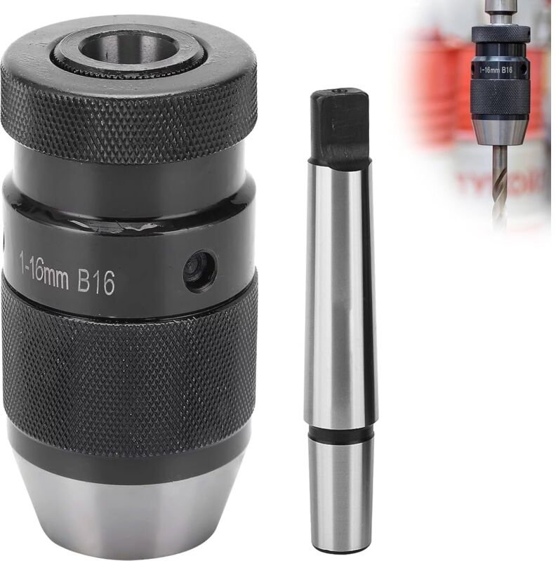 Schnellspannbohrfutter 1-16 mm, B16 Bohrfutter Mk2, Bohrfutter Adapter, Kegeldorn mit Austreiblappen Mini Bohrfutter MK2...