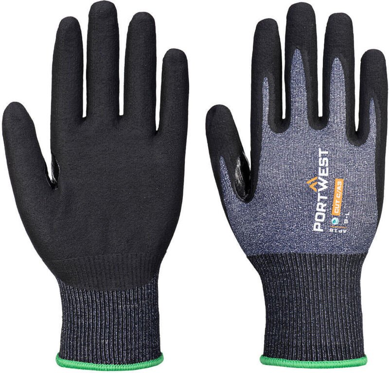 Pack mit 12 Paar SG Grip15 Eco Nitril blaue/schwarze Handschuhe M – Größe 8