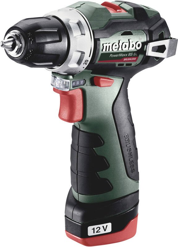 Metabo - Akku-Bohrschrauber PowerMaxx bs bl, Kunststoffkoffer, 12V 2x2Ah Li-Power + lc 40