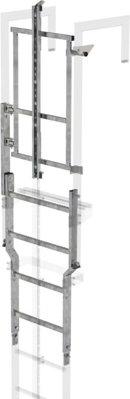 Sicherungstüre mit Steigschutzschiene Stahl verzinkt - 063506 - Günzburger Steigtechnik