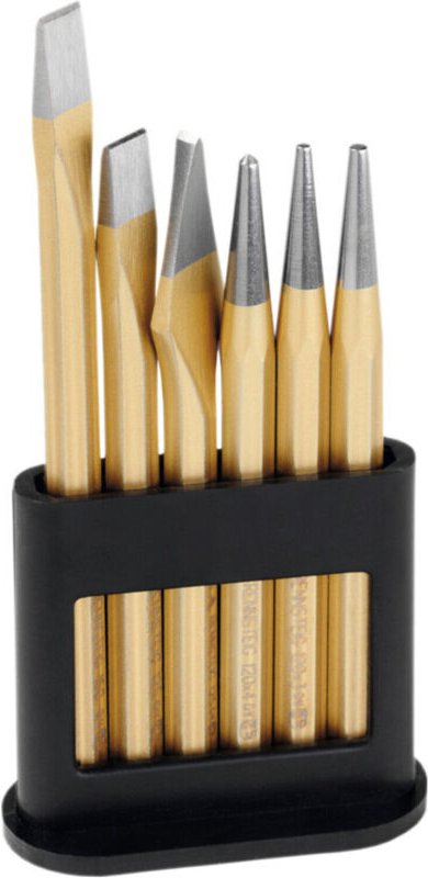 Rennsteig - Meißel- und Durchschläger-Satz, im Kunststoffhalter, 6-teilig