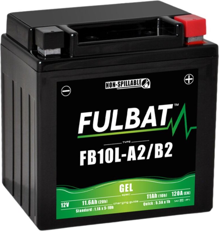 FULBAT FUL GEL Batterie - FB10L-A2 / FB10L-B2 / YB10L-A2 / YB10L-B2 (Gel, wartungsfrei)