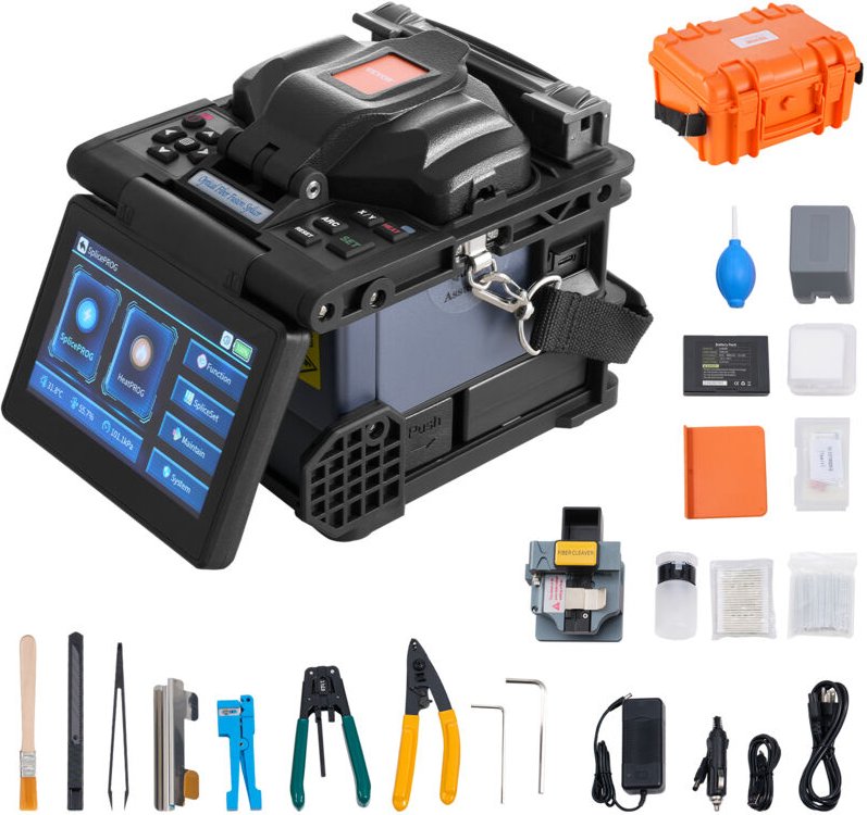 VEVOR Glasfaser-Spleißgerät mit 6 Motoren, Kernausrichtung, 6 s Spleißen & 13 s Aufheizen, Glasfaser-Spleißgerät mit 5-Z...