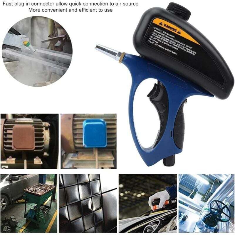 Vtizikl Sableuse Portative, Kit de Pistolet de Sableuse Portable Petite Buse Pistolet de Sablage Pneumatique Sablage au ...