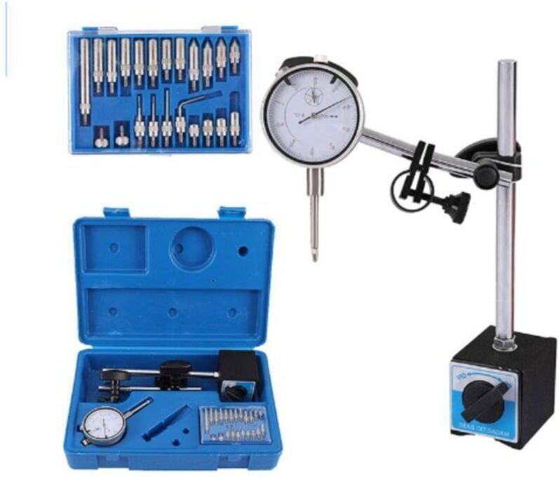 Comparatore a quadrante (Metrologia), Base magnetica per comparatore a quadrante con base magnetica, Campo di misura 10/...