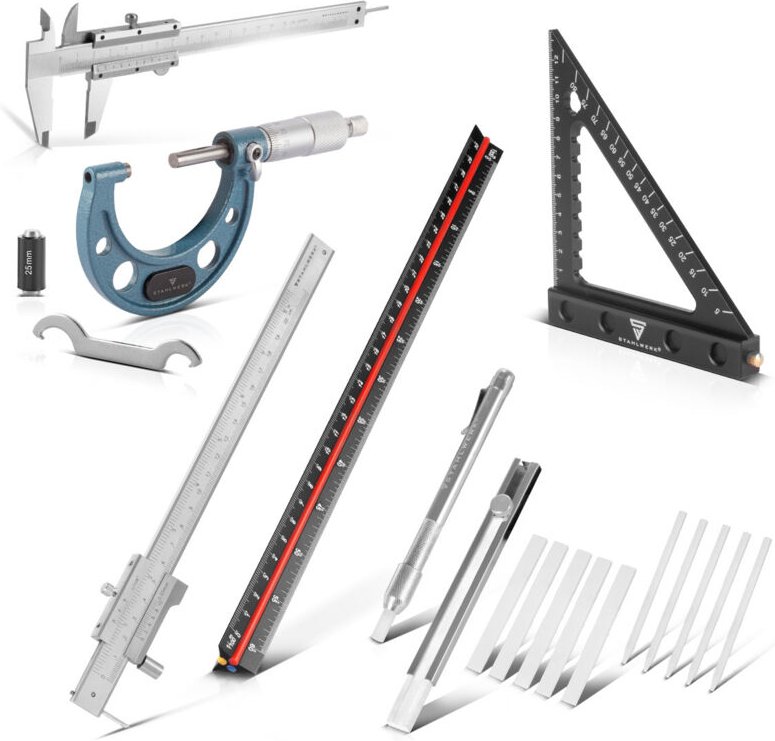 STAHLWERK Präzisions-Mess- und Anreißwerkzeug-Set 6-tlg.