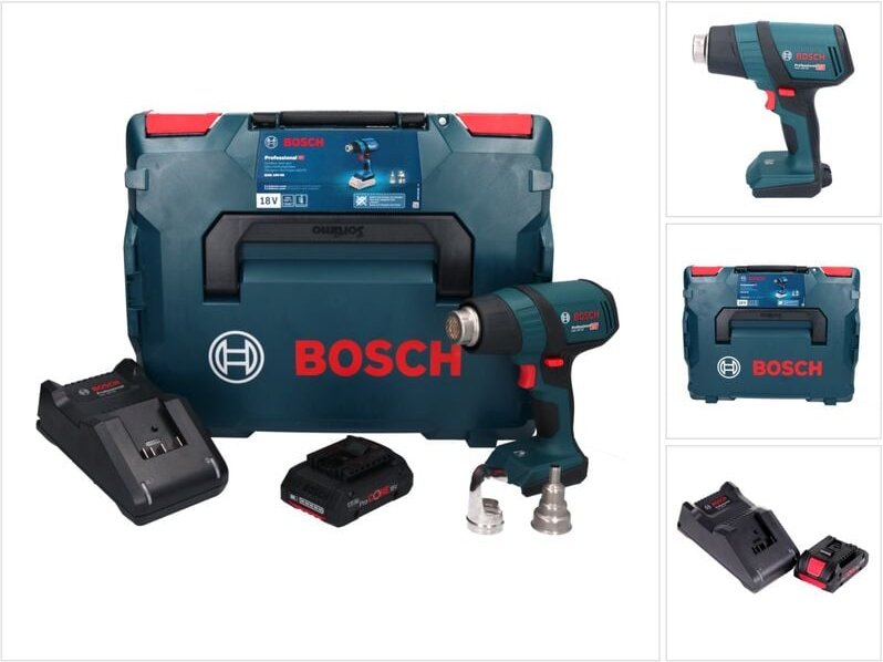 Bosch GHG 18V-50 Professional Akku Heissluftgebläse 18 V 300° C / 500° C + 1x ProCORE Akku 4,0 Ah + Ladegerät + L-Boxx