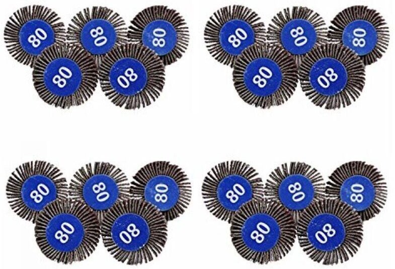 20 Lamellenscheiben, 80er Körnung Schleifpapier Polierscheibe Dremel Lamellenscheibe 30x10 für Rotationswerkzeuge
