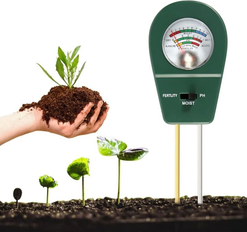 3-in-1 Pflanzenfeuchtigkeits- und pH-Messgerät: Boden-pH-Tester, Feuchtigkeitsmesser zur Messung von Feuchtigkeit, Fruch...