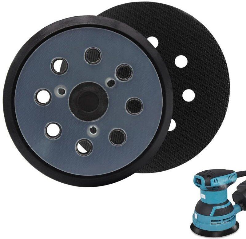 2-teiliger Schleifteller für Makita 125 mm, 8-Loch-Schleifteller, perforierter Schleifteller mit Klettverschluss für Mak...