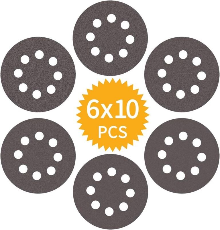 Schleifscheiben Nr. 125 mm – 60 Stück aus Siliziumkarbid, Körnung 400 bis 2000, 8 Löcher, für Exzenterschleifer (Farbe z...