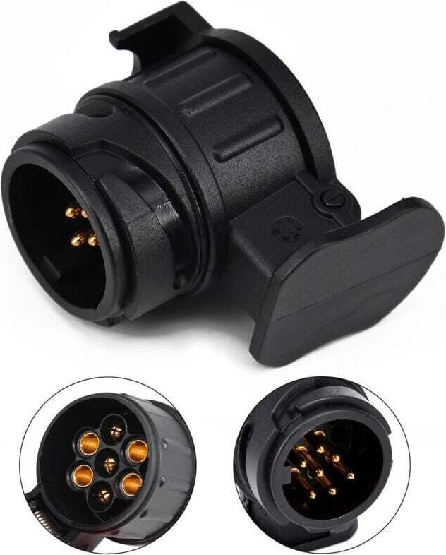 XVX - 1 Stück 13-poliger auf 7-poliger Anhängeradapter, 13-poliger Stecker für Autoanhänger, Traktor, Wohnwagen, Fahrrad...