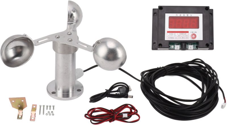 Decdeal Turmkrananemometer Alarm Windgeschwindigkeitsmesser Wetterstation 3 Tasse 220 V