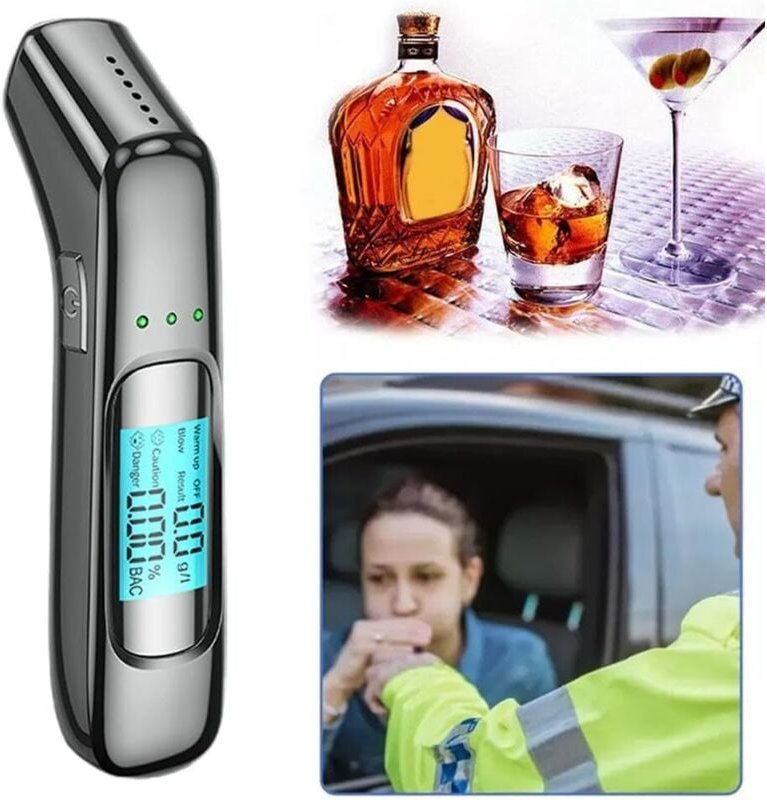 Atemalkoholtester, professionelles, hochpräzises Alkoholmessgerät, Blutalkoholmessgerät mit digitaler LCD-Anzeige