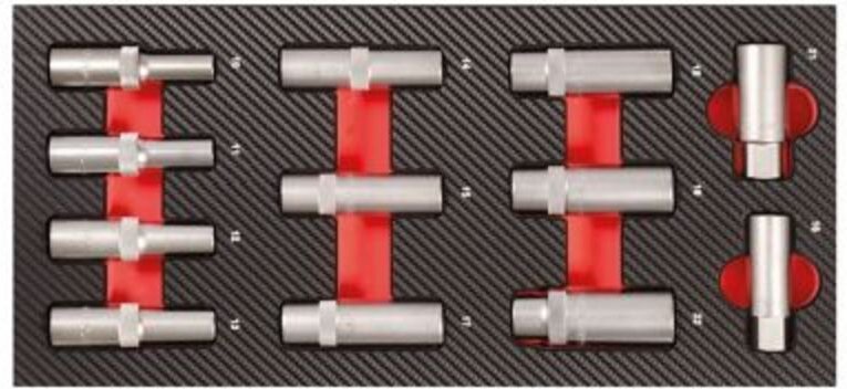Projahn Stecknuss Einlage 12-tlg. 1/2 tiefe Nüsse