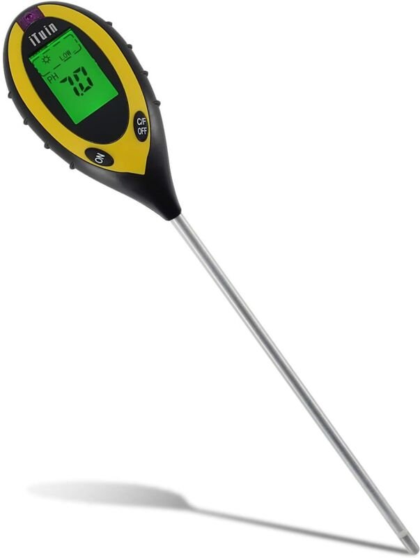 in 1 Boden-pH-Meter Garten Rasen Bodenfeuchtigkeitsmesser Sonnenlicht Temperatur Feuchtigkeitstester Pflanzenwassermonit...