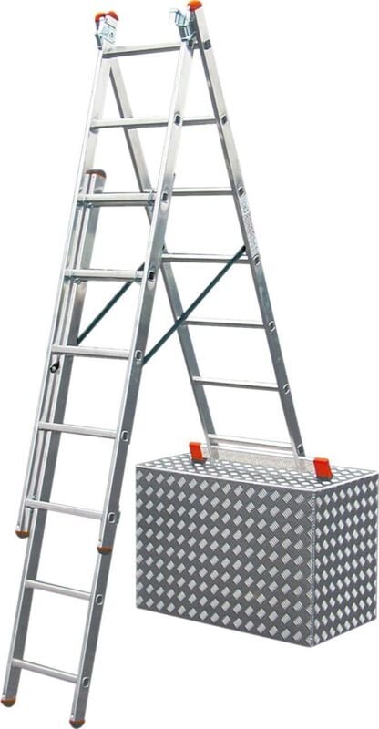 Krause Aluminium-Vielzweckleiter CORDA Globus mit Treppenfunktion 5,10 m Leiter