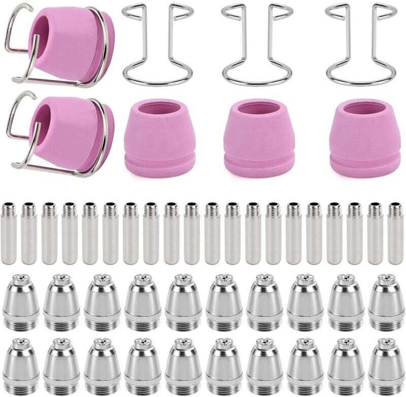 Vtizikl Parkside SG-55 AG-60 WSD-60 Lot de 50 accessoires pour coupe-plasma, buse de découpe plasma, buse et électrode