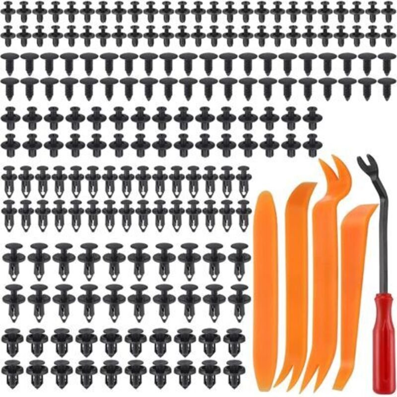 190 Stück Universal-Befestigungsclips aus Kunststoff für Auto-Kotflügel, Stoßstangen-Befestigungsclip-Set mit Werkzeug z...