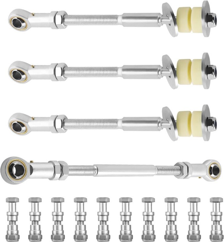 4x Front & Rear Adjustable Sway Bar Link Kit For Nissan Patrol GU Y61 2"-8" Lift