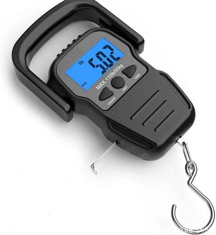 Bilancia elettronica per bagagli con display LCD retroilluminato per viaggi, pesca e tiro con l'arco, borsa impermeabile...