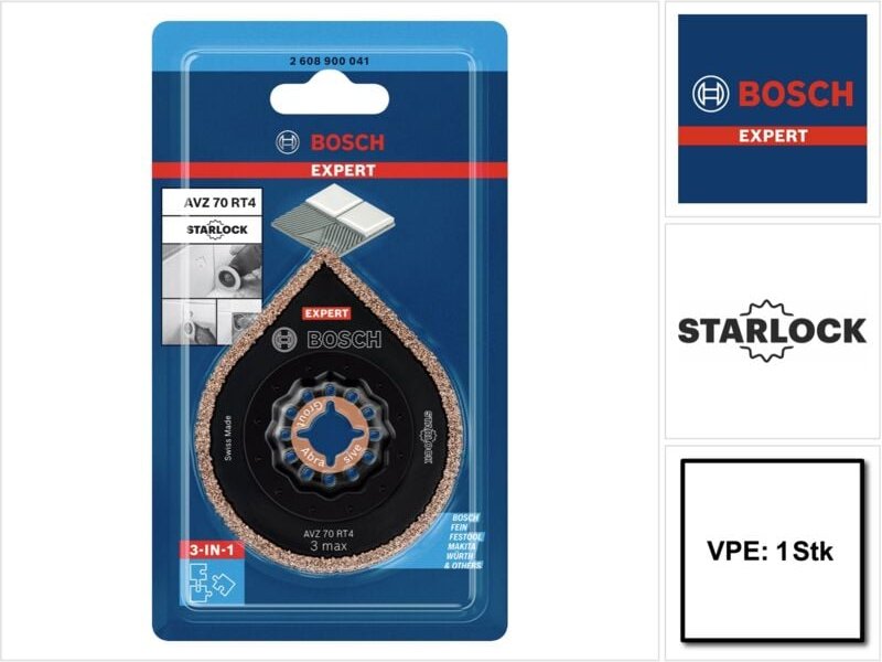 Expert 3 Max avz 70 RT4 Mörtelentferner Starlock 87 x 70 mm 1 Stk. ( 2608900041 ) für Mörtel Carbide - Nachfolger von 26...