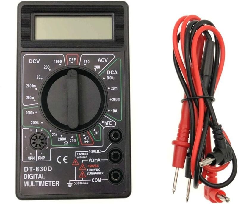 DT-830D Digitalmultimeter, LCD-Hintergrundbeleuchtung, Strommessgerät, AC/DC-Voltmeter, DC-Amperemeter, Ohmmeter, Batter...