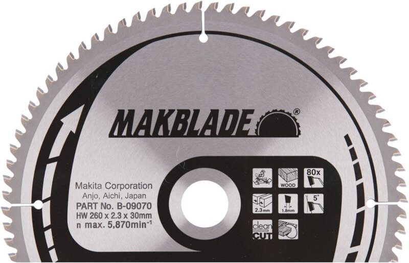 Makita Kreissägeblatt, MAKBLADE 260 x 30 mm, 80 Zähne