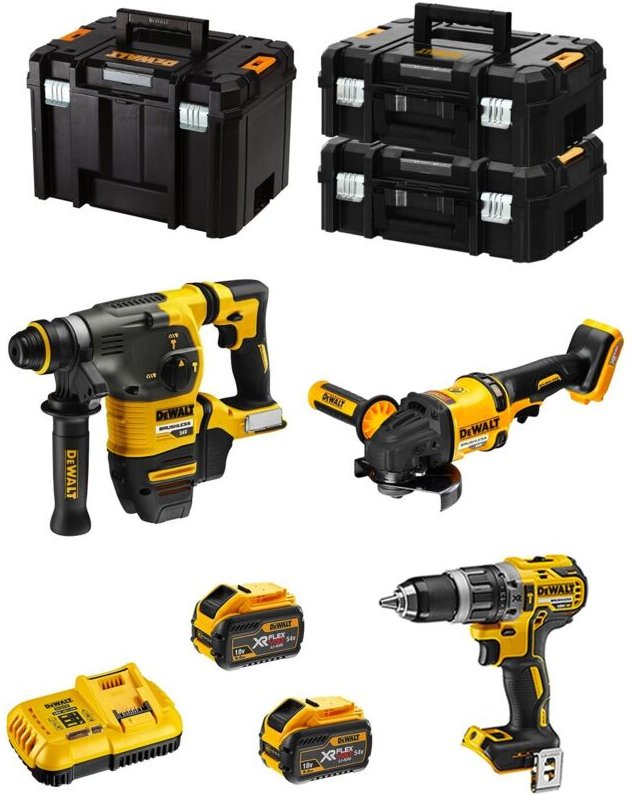 DeWALT Kit FVK381X2-QW 54V/18V (DCH333 + DCD796 + DCG418 + 2 x 9,0 Ah + DCB118 + 2 x TSTAK II + TSTAK VI)