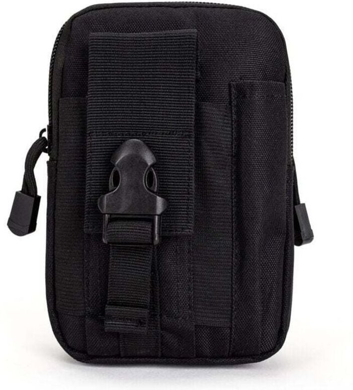 Taktische Hüfttasche, multifunktional, Molle, EDC, für Mobiltelefon, Wandern, Reisen und Outdoor-Sport (Schwarz).