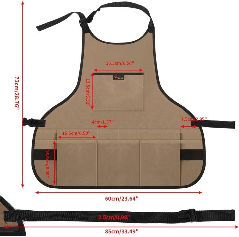 Gartenschürze aus Oxford-Gewebe, verdickter Gartengerätegürtel, multifunktional, wasserdicht, strapazierfähig für Damen ...