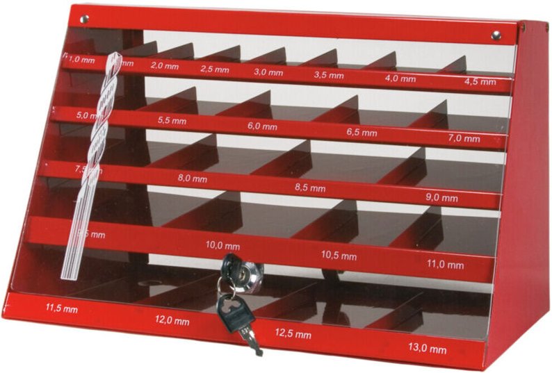 Ruko Bohrer-Schrank bestückt mit 570 Spiralbohrern DIN 338 Typ N HSS-R