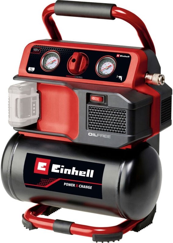 Einhell - Akku-Kompressor te-ac 18/75 Li OF-Solo Power X-Change (18 v, max. 8 bar, 5 l Tank, 75 l/min Ansaugleistung, 2 ...