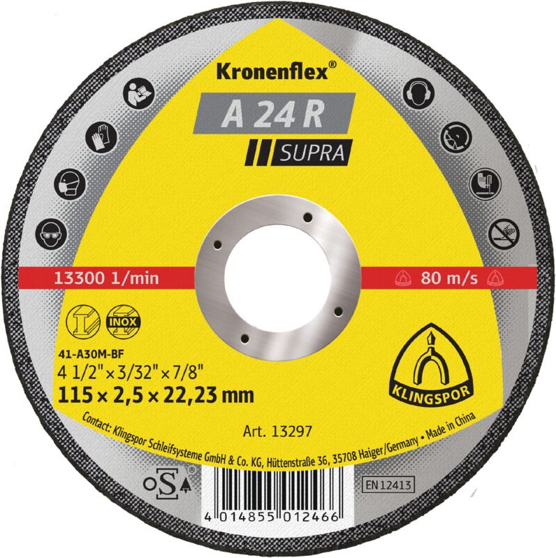 Klingspor A 24 R Trennscheiben, 115 x 2,5 x 22,23 mm gerade 25 Stk