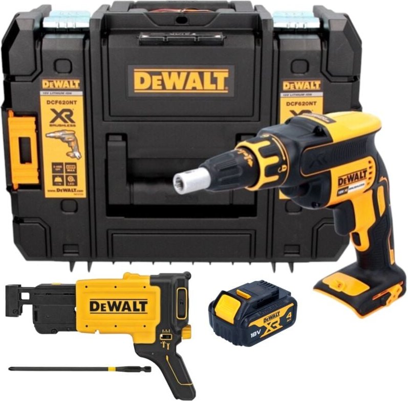 DeWalt DCF 620 NT Akku Trockenbauschrauber 18 V 30 Nm Brushless + 1x Akku 4,0 Ah + TSTAK - ohne Ladegerät