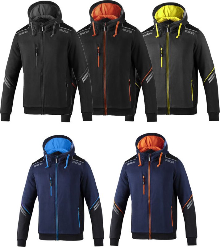 Sparco 02414GSGF Arbeits-Sweatshirt mit Kapuze, Tech-Reißverschluss, Colorado, Grau/Gelb, XL