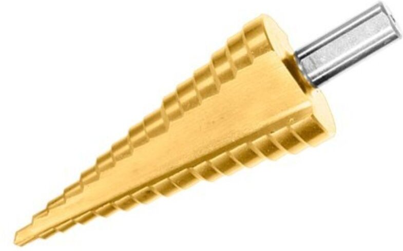 WADFOW 4–32 mm Titan-HSS-Stufenbohrer, 10 mm Sechskantschaft, 2 mm Steigung