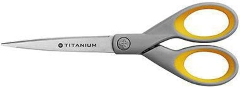 Thumbnail - Westcott - Universalschere titan Nitrid Bonded super 180mm Linkshänder Rechtshänder Stahl grau/gelb