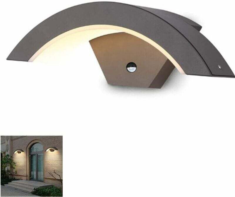 Außenwandleuchte mit Bewegungsmelder, 18 W SMD-LED, warmweiß (3000 K), IP65 wasserdicht, Aluminium, 29,5 cm