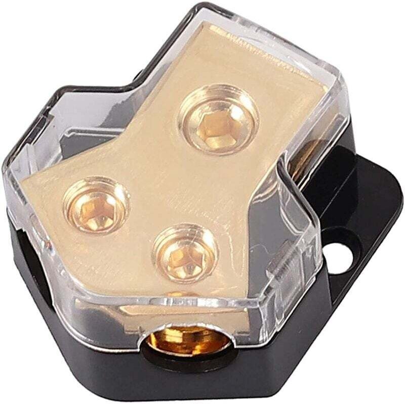 ZVD Stromverteilungsblock, 1 Eingang 0/2/4 Gauge Splitterblock mit 2 Ausgängen 4/8 Gauge für Leistungsverstärker, Strom-...