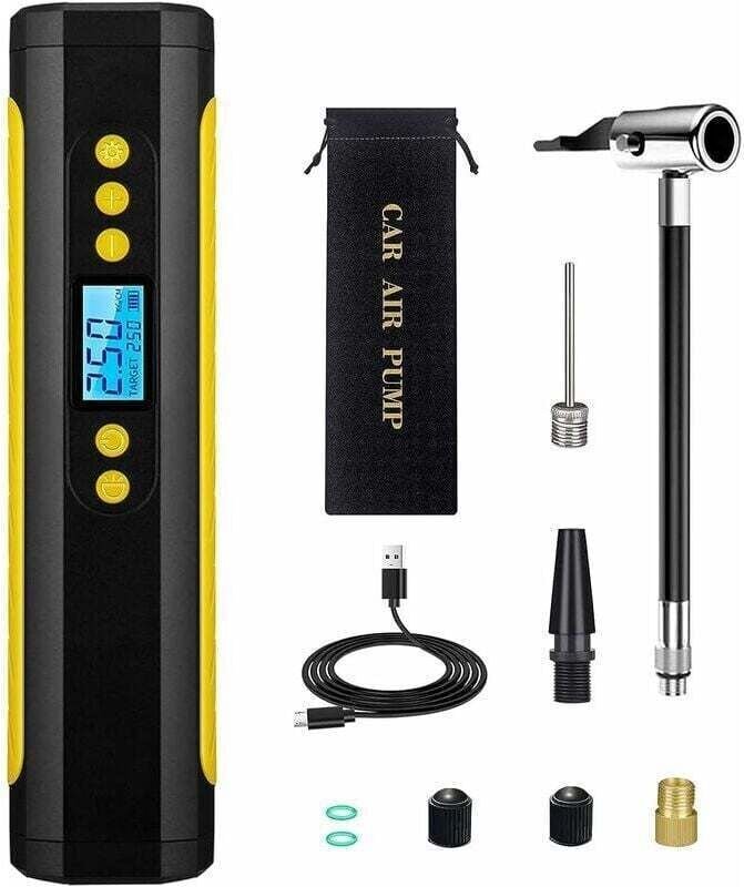 Portatif, wiederaufladbar, 140 PSI Gonfleur Pneu Electric, ohne Filter-Autokompressor, mit digitalem LED-Luftkompressor ...